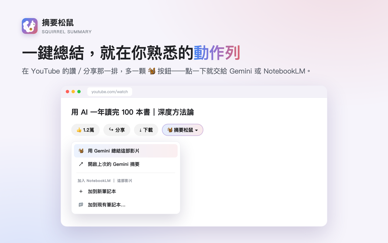 摘要松鼠 操作畫面